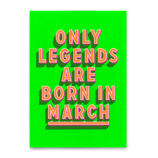 Deli Cards Postkarte "Legends March" | Coole Karte mit Spruch zum Geburtstag
