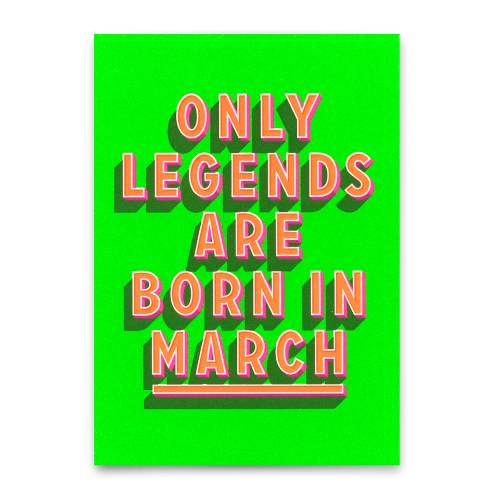 Deli Cards Postkarte "Legends March" | Coole Karte mit Spruch zum Geburtstag