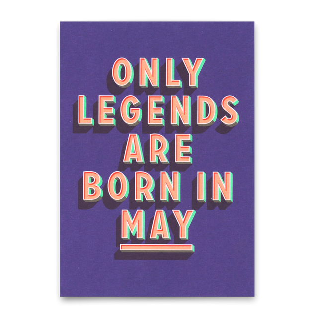 Deli Cards Postkarte "Legends May" | Coole Karte mit Spruch zum Geburtstag