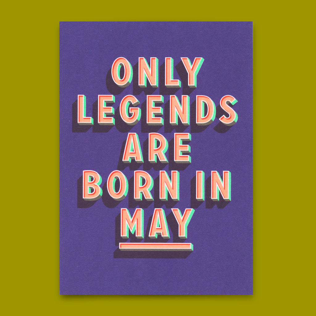 Deli Cards Postkarte "Legends May" | Coole Karte mit Spruch zum Geburtstag