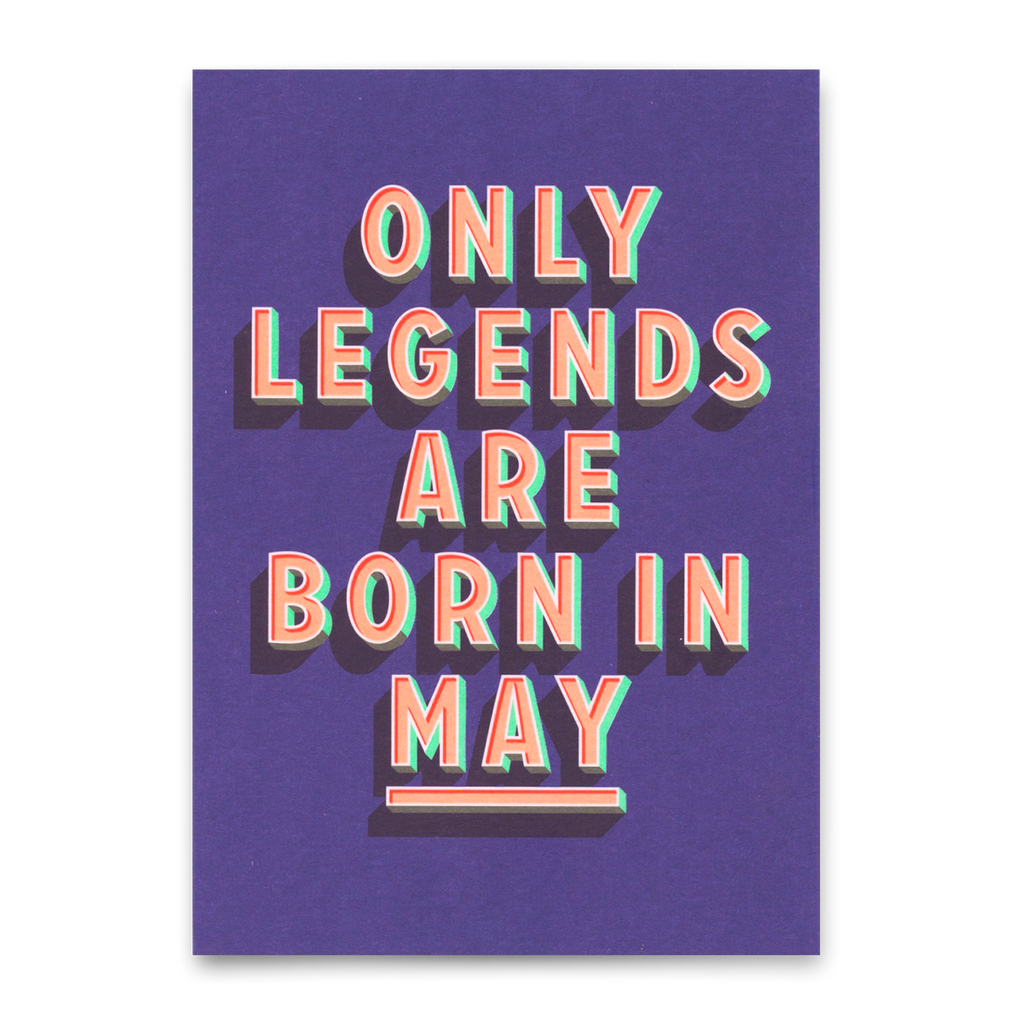 Deli Cards Postkarte "Legends May" | Coole Karte mit Spruch zum Geburtstag