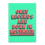 Deli Cards Postkarte "Legends November" | Coole Karte mit Spruch zum Geburtstag