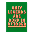 Deli Cards Postkarte "Legends October" | Coole Karte mit Spruch zum Geburtstag