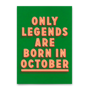 Deli Cards Postkarte "Legends October" | Coole Karte mit Spruch zum Geburtstag