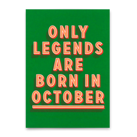 Deli Cards Postkarte "Legends October" | Coole Karte mit Spruch zum Geburtstag