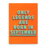 Deli Cards Postkarte "Legends September" | Coole Karte mit Spruch zum Geburtstag