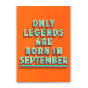 Deli Cards Postkarte "Legends September" | Coole Karte mit Spruch zum Geburtstag