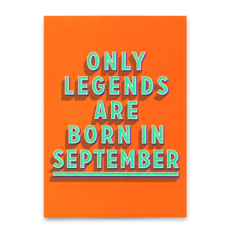 Deli Cards Postkarte "Legends September" | Coole Karte mit Spruch zum Geburtstag