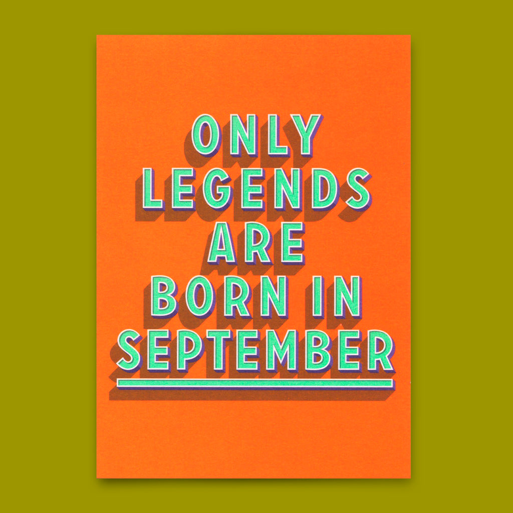 Deli Cards Postkarte "Legends September" | Coole Karte mit Spruch zum Geburtstag