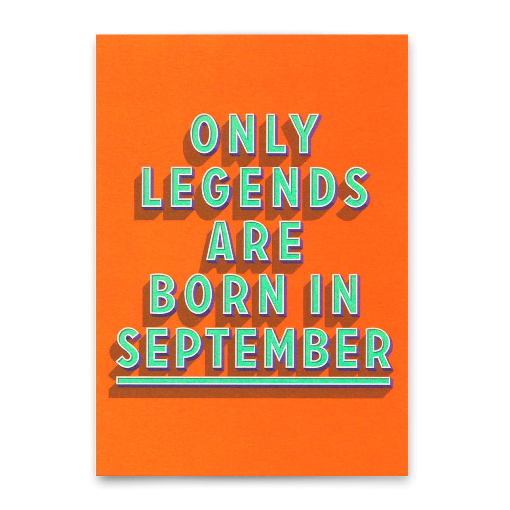 Deli Cards Postkarte "Legends September" | Coole Karte mit Spruch zum Geburtstag