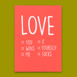 Deli Cards Postkarte "Love you/me" | Besondere Karte für jeden Anlass
