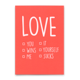 Deli Cards Postkarte "Love you/me" | Besondere Karte für jeden Anlass