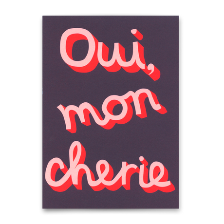 Deli Cards Postkarte "Oui, mon chérie" | Besondere Karte mit Spruch
