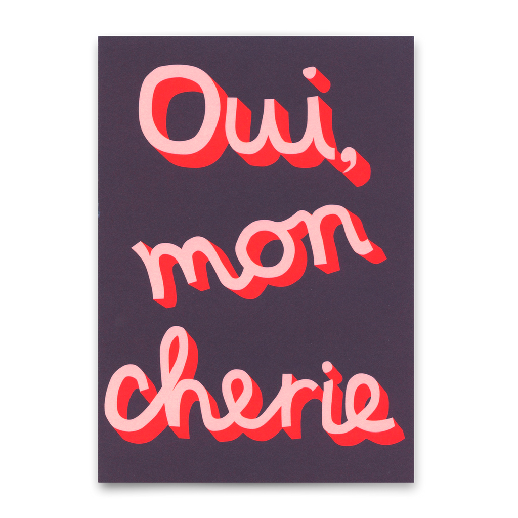 Deli Cards Postkarte "Oui, mon chérie" | Besondere Karte mit Spruch