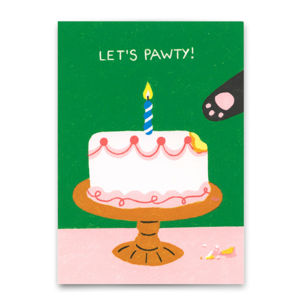 Deli Cards Postkarte "Pawty cat" | Besondere Karte mit Katzen-Motiv zum Geburtstag