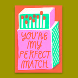 Deli Cards Postkarte "Perfect match" | Besondere Karte für Verliebte