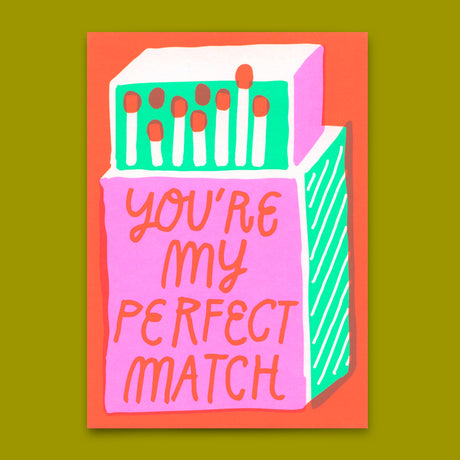 Deli Cards Postkarte "Perfect match" | Besondere Karte für Verliebte