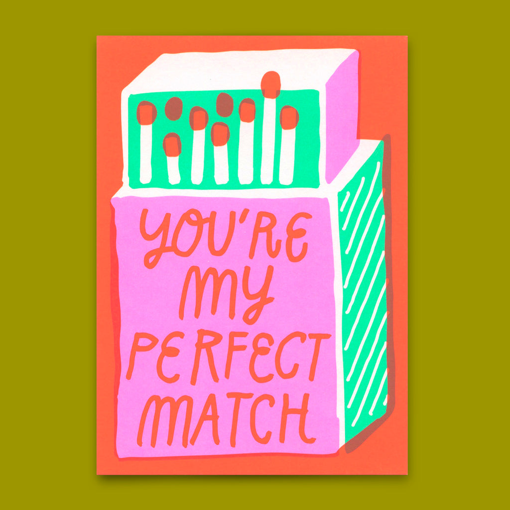 Deli Cards Postkarte "Perfect match" | Besondere Karte für Verliebte