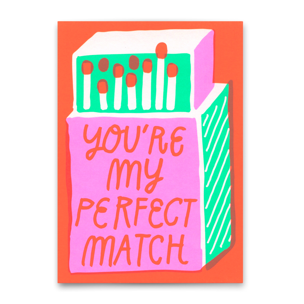 Deli Cards Postkarte "Perfect match" | Besondere Karte für Verliebte