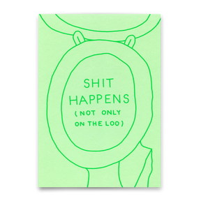 Deli Cards Postkarte "Shit happens (not only on the loo)" | Lustige Karte mit Spruch