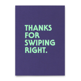 Deli Cards Postkarte "Swiping right" | Lustige Karte mit Spruch für Verliebte