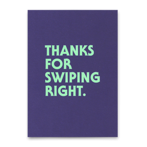 Deli Cards Postkarte "Swiping right" | Lustige Karte mit Spruch für Verliebte