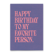 Deli Cards Postkarte "Favorite person Typo" | Schöne Karte mit Spruch zum Geburtstag