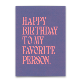 Deli Cards Postkarte "Favorite person Typo" | Schöne Karte mit Spruch zum Geburtstag