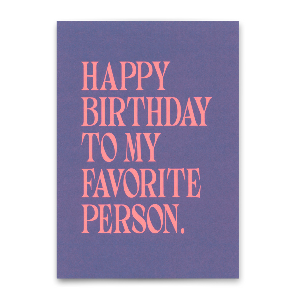 Deli Cards Postkarte "Favorite person Typo" | Schöne Karte mit Spruch zum Geburtstag