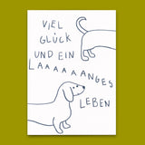Deli Cards Postkarte "Langes Leben" | Besondere Karte mit Hunde-Motiv zum Geburtstag
