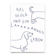 Deli Cards Postkarte "Langes Leben" | Besondere Karte mit Hunde-Motiv zum Geburtstag