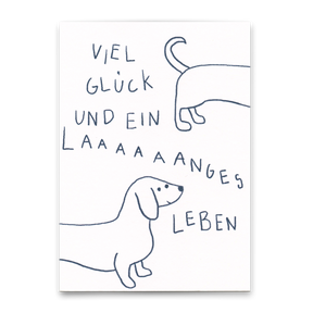 Deli Cards Postkarte "Langes Leben" | Besondere Karte mit Hunde-Motiv zum Geburtstag