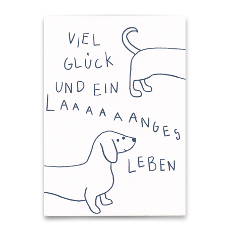 Deli Cards Postkarte "Langes Leben" | Besondere Karte mit Hunde-Motiv zum Geburtstag