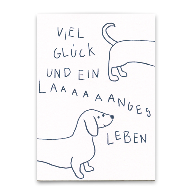 Deli Cards Postkarte "Langes Leben" | Besondere Karte mit Hunde-Motiv zum Geburtstag