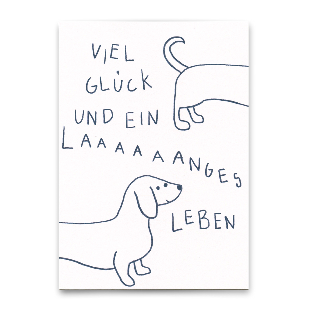 Deli Cards Postkarte "Langes Leben" | Besondere Karte mit Hunde-Motiv zum Geburtstag