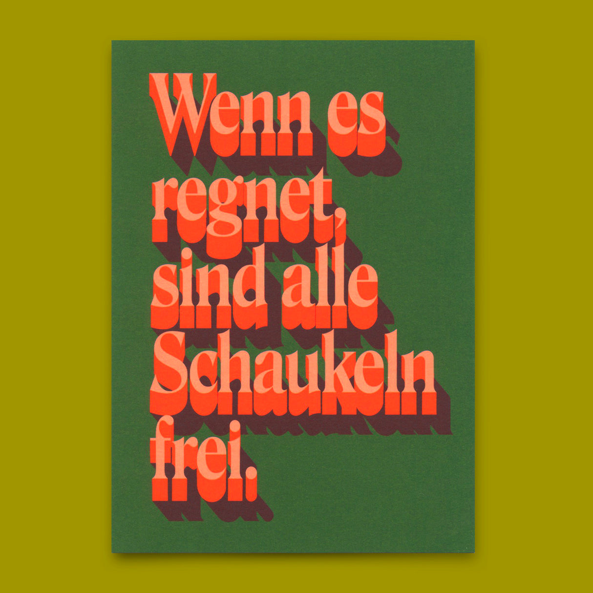 Deli Cards Postkarte "Wenn es regnet" | Besondere Karte mit Spruch