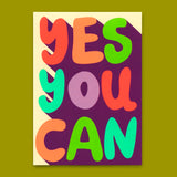 Deli Cards Postkarte "Yes you can" | Besondere Karte mit Spruch