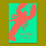 Deli Cards Postkarte "You crack me up" | Ausgefallene Karte mit Spruch
