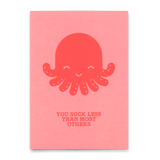 Deli Cards Postkarte "You suck less Octopus" | Lustige Karte mit Spruch