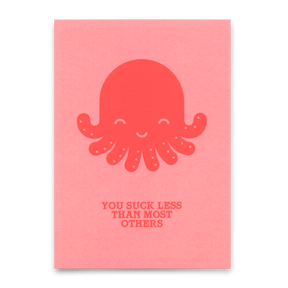 Deli Cards Postkarte "You suck less Octopus" | Lustige Karte mit Spruch
