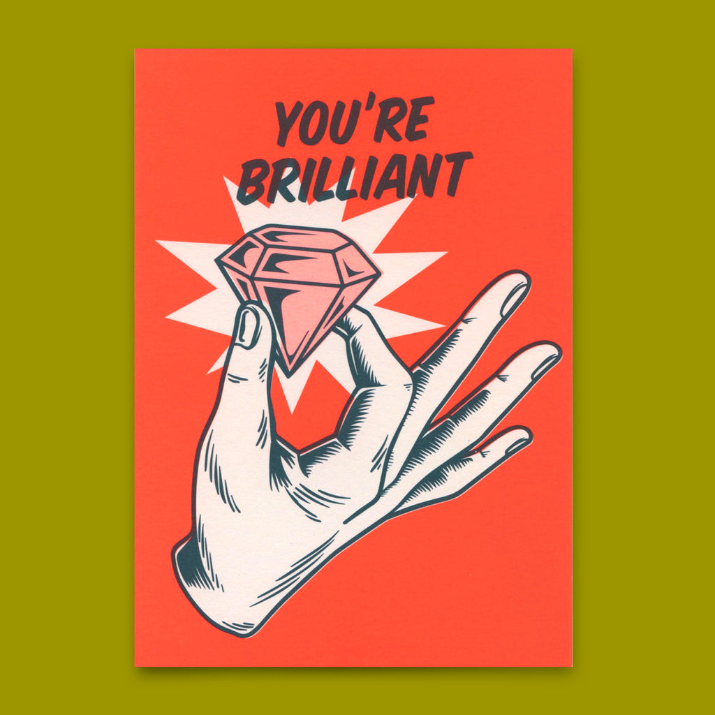 Deli Cards Postkarte "You´re brilliant" | Besondere Karte mit Spruch