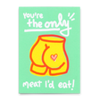 Deli Cards Postkarte "Only meat..." | Lustige Karte mit Spruch zum Geburtstag
