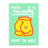 Deli Cards Postkarte "Only meat..." | Lustige Karte mit Spruch zum Geburtstag