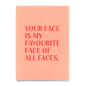 Deli Cards Postkarte "Favourite face" | Schöne Karte mit Spruch für Verliebte