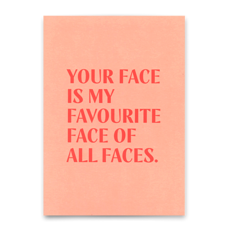 Deli Cards Postkarte "Favourite face" | Schöne Karte mit Spruch für Verliebte