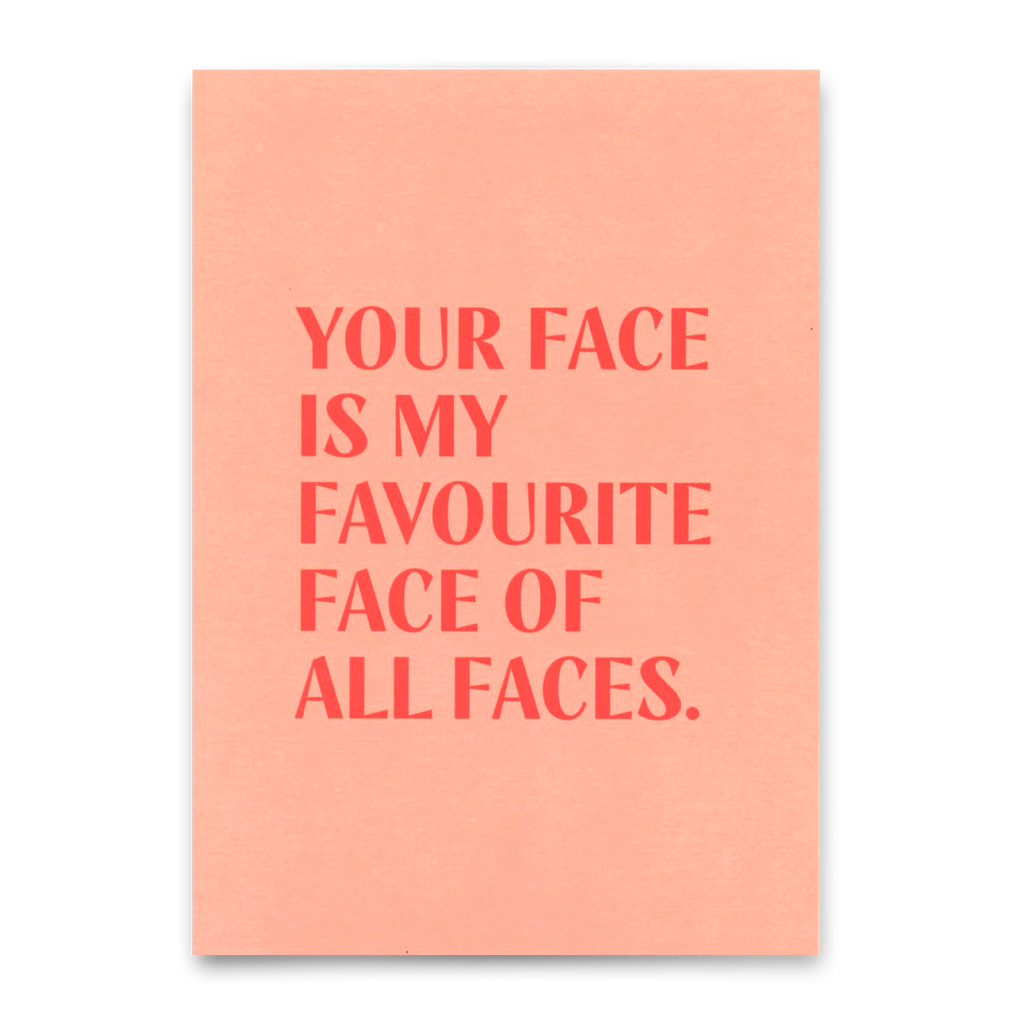 Deli Cards Postkarte "Favourite face" | Schöne Karte mit Spruch für Verliebte