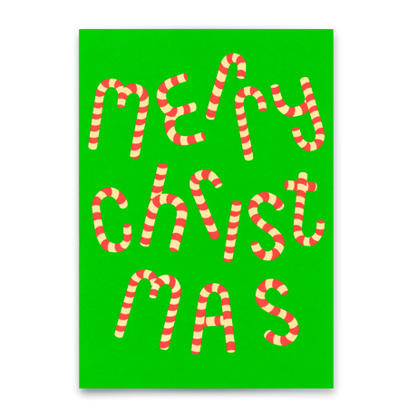 Deli Cards Postkarte "Candy Typo" | Schöne Karte zu Weihnachten