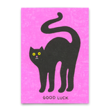 Deli Cards Postkarte "Good luck cat" | Besondere Karte mit Katzen-Motiv