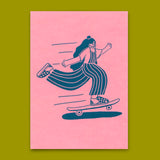 Deli Cards Postkarte "Skate girl" | Coole Karte für jeden Anlass