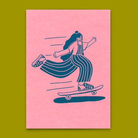 Deli Cards Postkarte "Skate girl" | Coole Karte für jeden Anlass